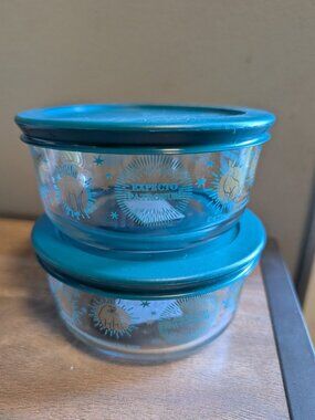 Harry Potter Pyrex Expecto Patronum 2 Cup Glass storage Container set of 2